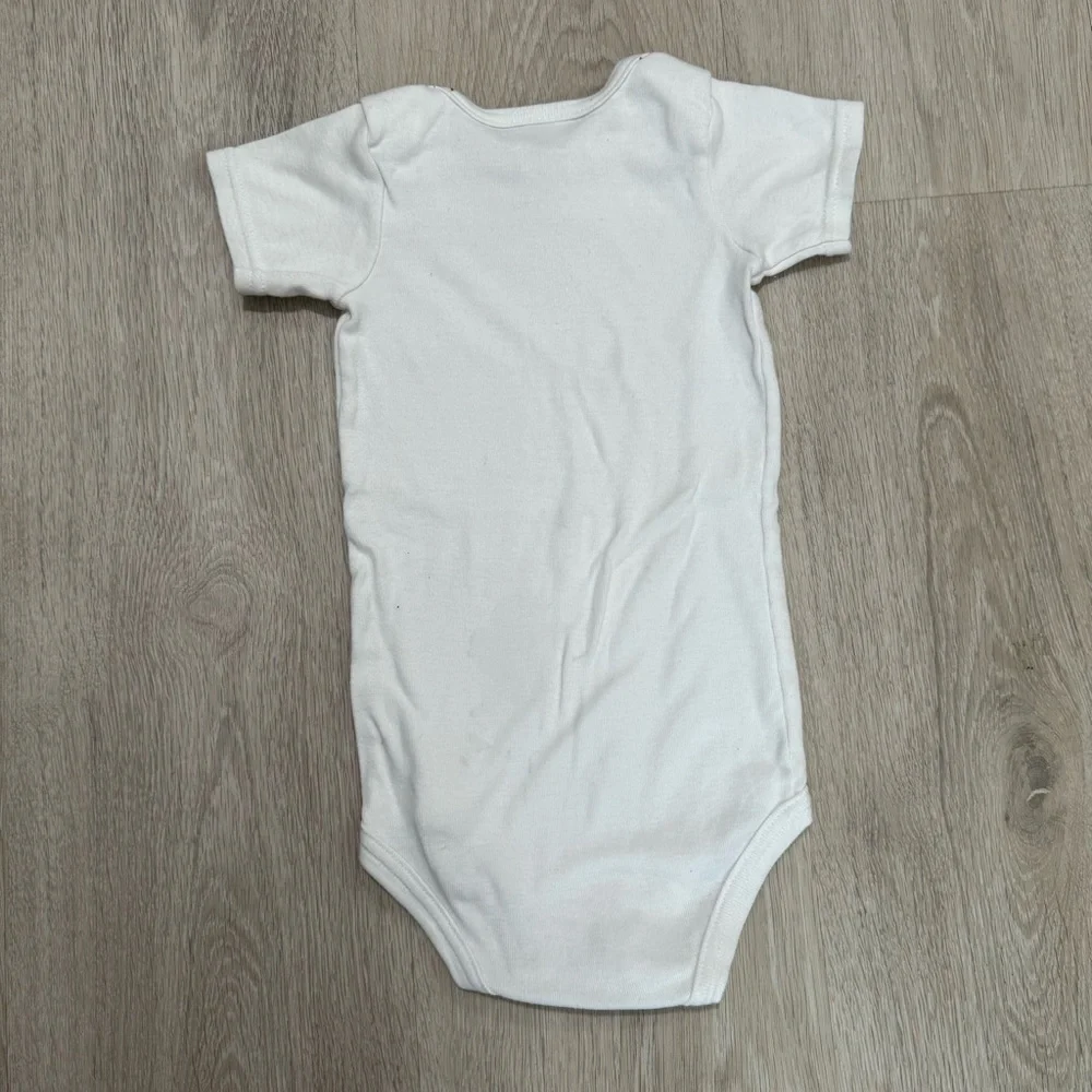 Kids Carter's White Baby Bodysuit Onesie Short Sleeve 9-12M